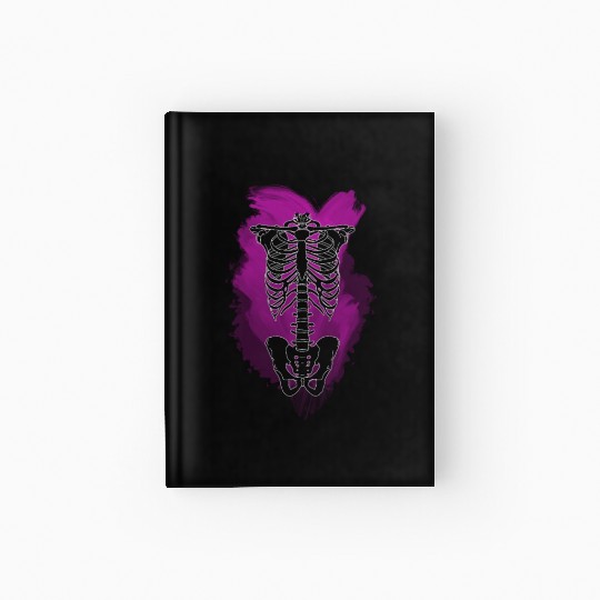 Neon Skeleton Rib Cage Hardcover Journal