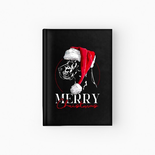 Santa Great Dane Dog Christmas Wilsigns Hardcover Journal