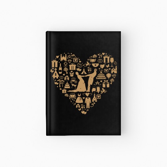 Wedding Marriage Bride and Groom Heart Cloud Hardcover Journal