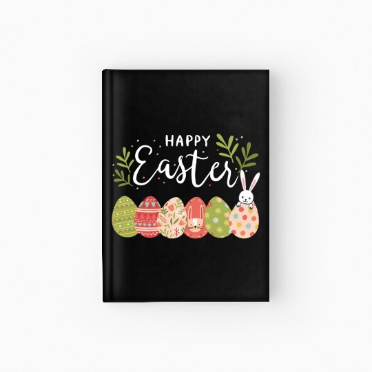 Happy Easter Spring Flowers Bunny Rabbit Egg Hunt Hardcover Journal