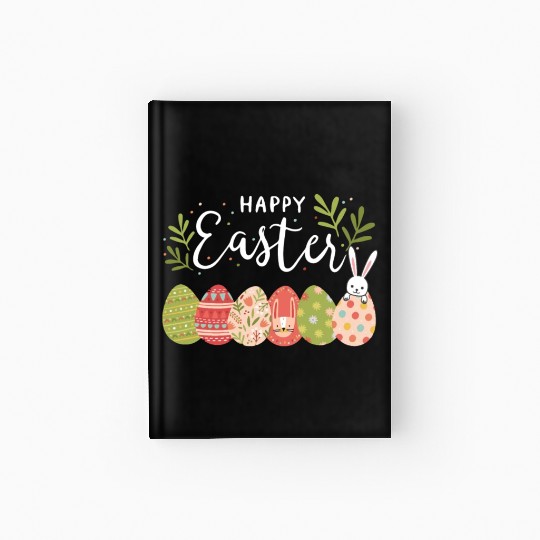 Happy Easter Spring Flowers Bunny Rabbit Egg Hunt Hardcover Journal