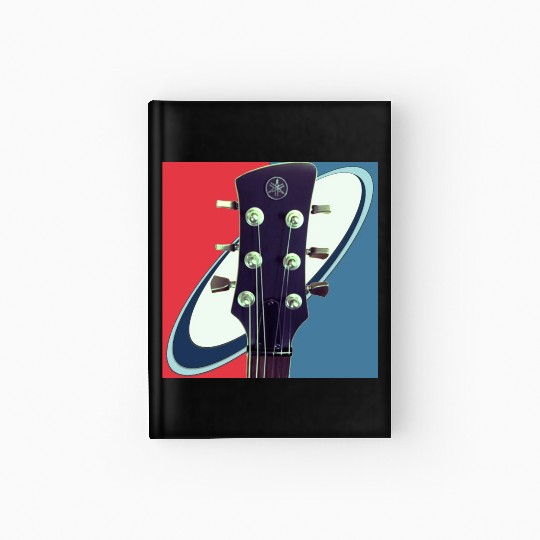 Red White Blue Rock and Roll Themed Guitar Hardcover Journal