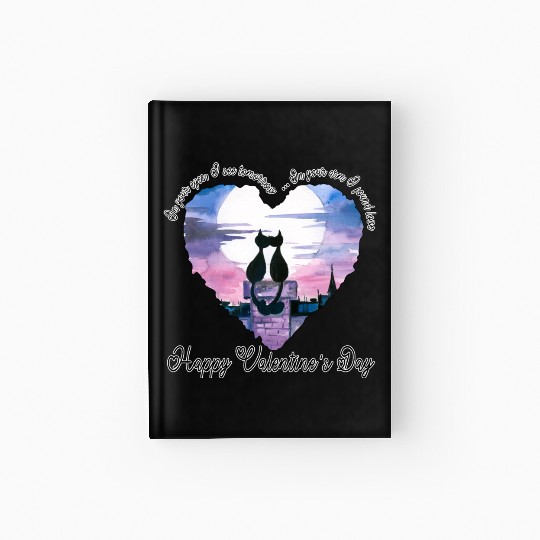 Cat love | happy valentines day | valentines day Hardcover Journal