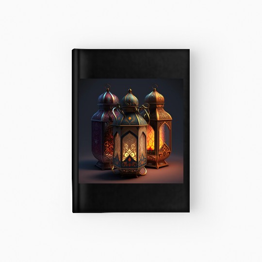 Ramadan lanterns hyper realistic hyper details Hardcover Journal
