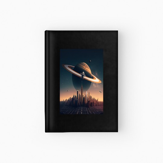 Solar system planet Saturn galaxy Hardcover Journal