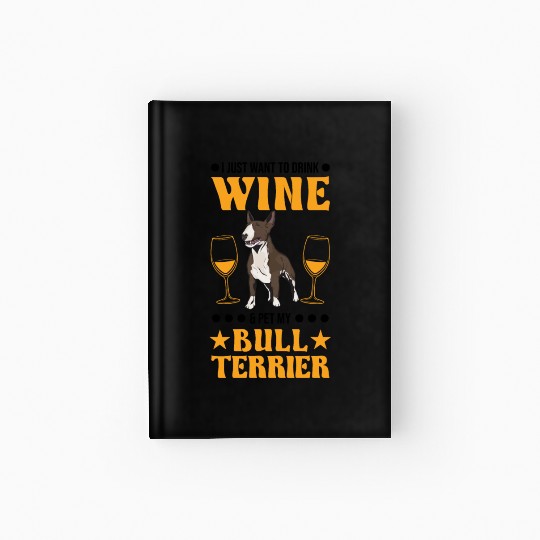 Bull Terrier And Wine Miniature Hardcover Journal
