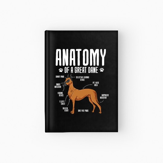 Anatomy Of A Great Dane Hardcover Journal