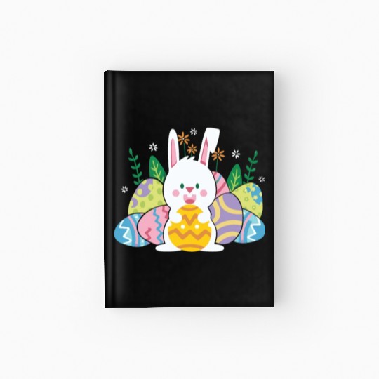 Cute Easter Bunny Egg Hunt Hardcover Journal