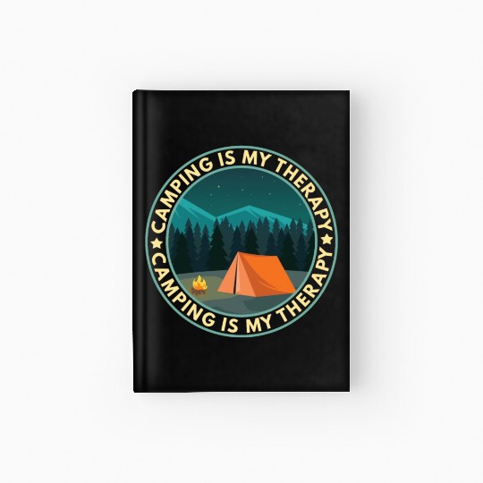 Camping is my therapy Hardcover Journal