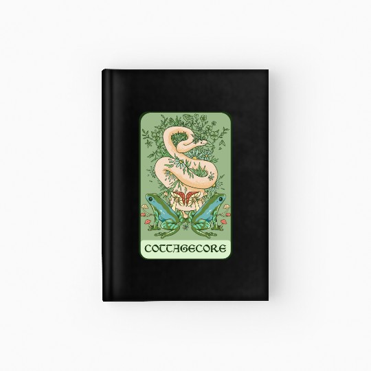 Tarot Card Goblincore Snake Cottagecore Frog Aesth Hardcover Journal
