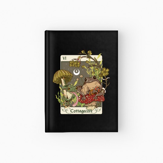 Swamp Mushroom Frog Cottagecore Tarot Card Aesthet Hardcover Journal