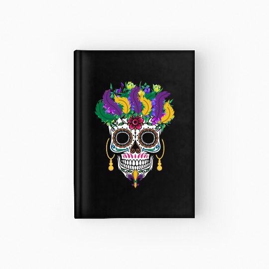 Mardi Gras Costume El Dia De Los Muertos Flower Hardcover Journal