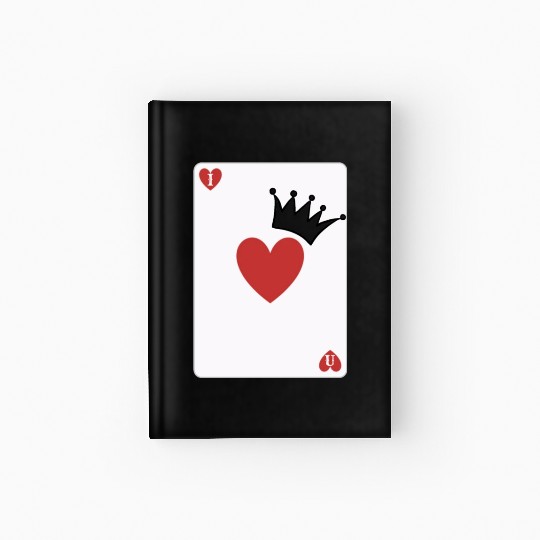 love you on playing card Hardcover Journal