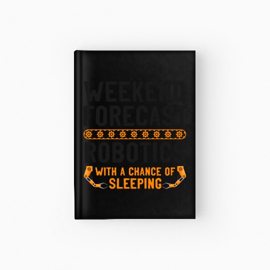 Robot Robotics Engineer Vintage Hardcover Journal