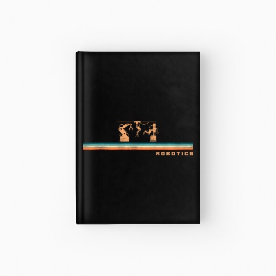 Robot Robotics Engineer Retro Hardcover Journal
