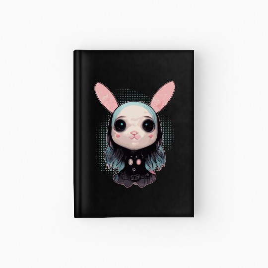 Cute Pastel Goth Bunny Kawaii Menhera Hardcover Journal