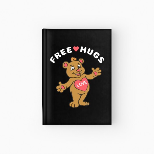 Free Hugs Teddy Bear Hardcover Journal