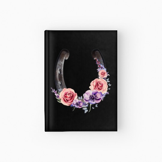 Lucky Floral Horseshoe Hardcover Journal