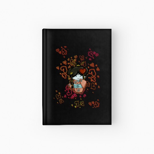 kimono cute Hardcover Journal