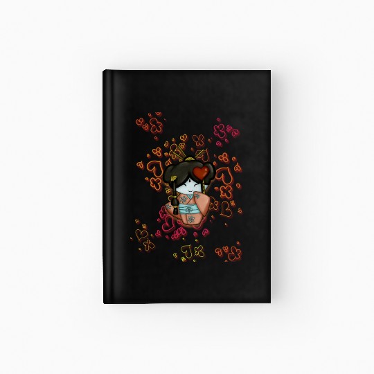 kimono cute Hardcover Journal