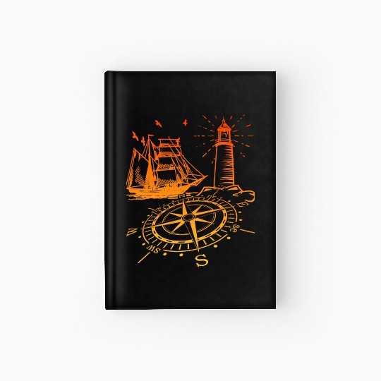 Maritim lighthouse compass sailing ship north Hardcover Journal