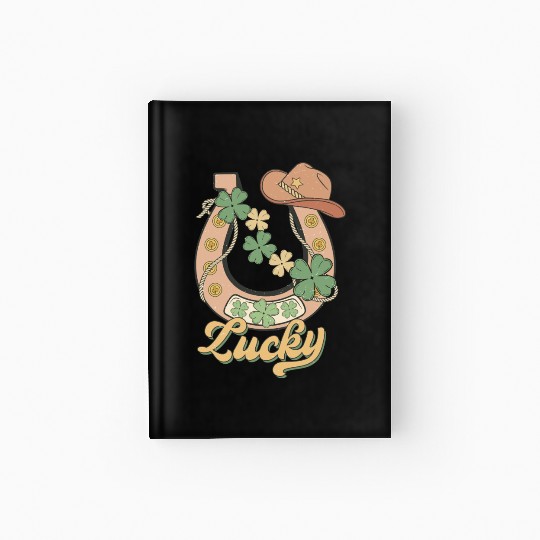 Lucky Shamrock Horseshoe Hardcover Journal