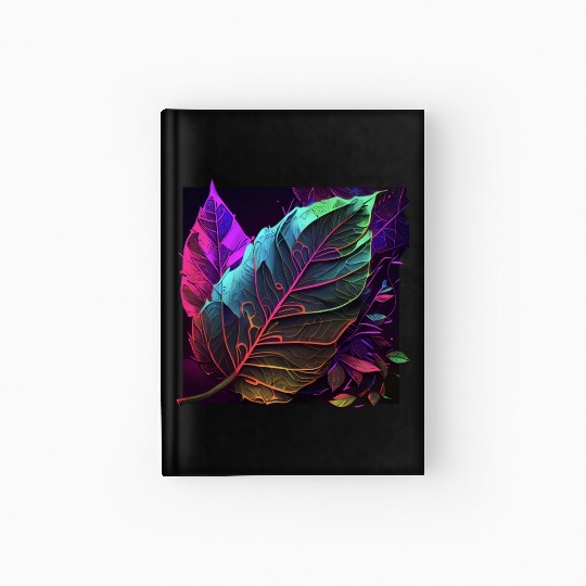 Vibrant Leaf Synthwave Hardcover Journal