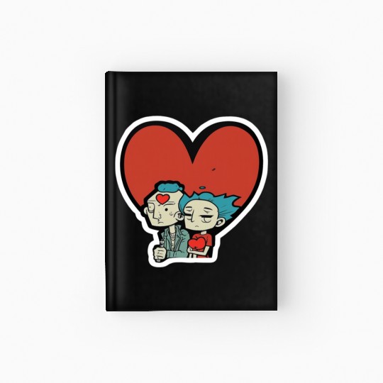 Old Couple In Valentine’s Day Hardcover Journal