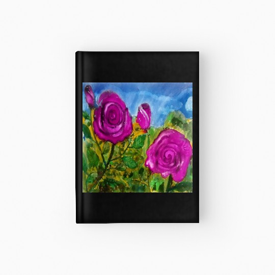 Hand Painted Roses Hardcover Journal Hardcover Journal Mugs Tote Bags