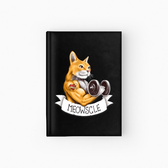 Meowscle Workout Cat Pun Hardcover Journal