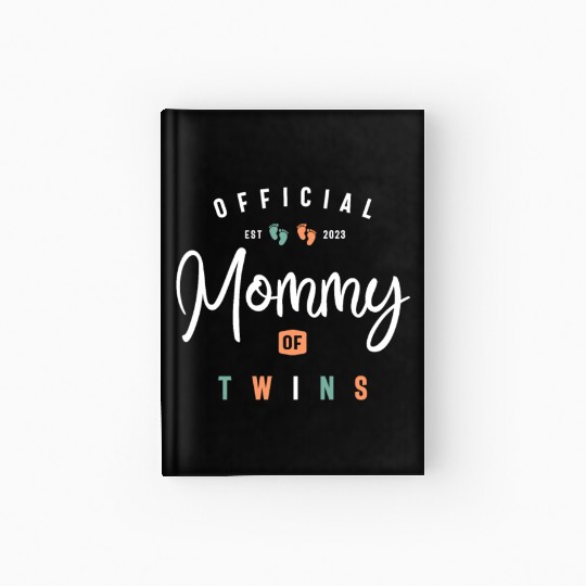 Womens Mommy of Twins New Mom To Be Expecting 2023 Hardcover Journal