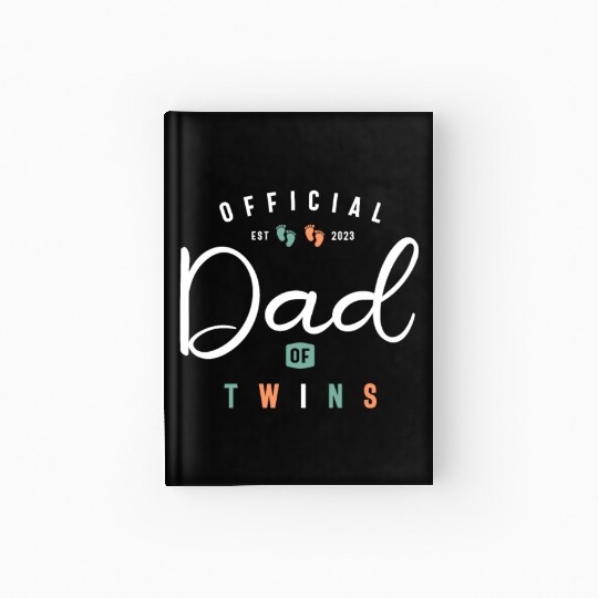 Dad of Twins Funny New Daddy To Be Expecting 2023 Hardcover Journal