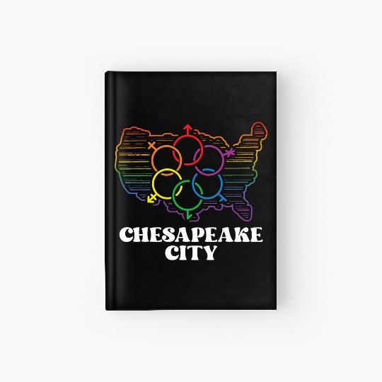 Chesapeake City Pride Flag Pride Month LGBTQ Flag Hardcover Journal