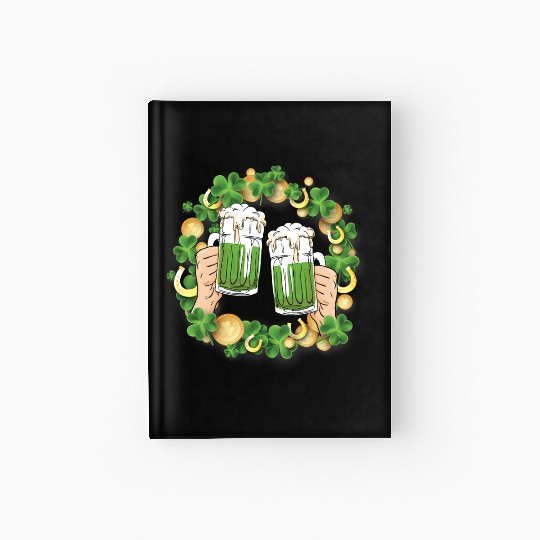 St. Patrick's Day Irish Green Beer, Wine Cups Hardcover Journal