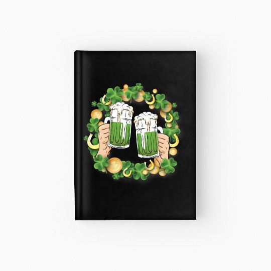 St. Patrick's Day Irish Green Beer, Wine Cups Hardcover Journal