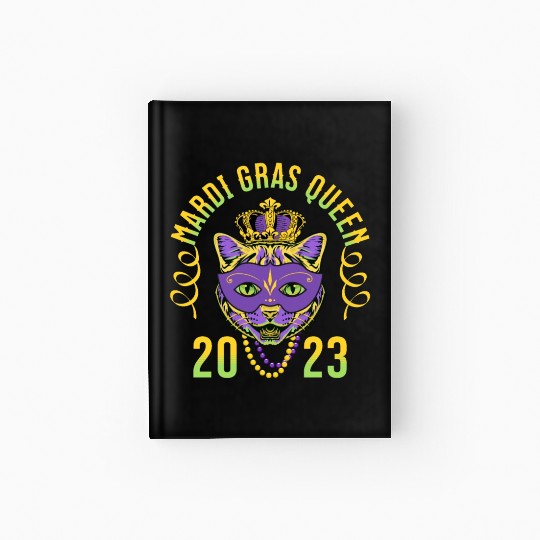 Mardi Gras Queen 2023 Cat Kitten Hardcover Journal