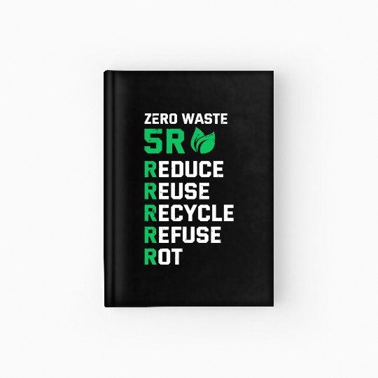 5R Waste Earth Day Planet Environment Trees Hardcover Journal