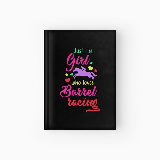 Girl Horse Barrel Racing Hardcover Journal