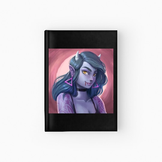 Alpha Female illustration as vampire Hardcover Journal