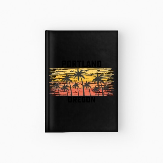 Portland Oregon Summer Retro VIntage Vacation Hardcover Journal