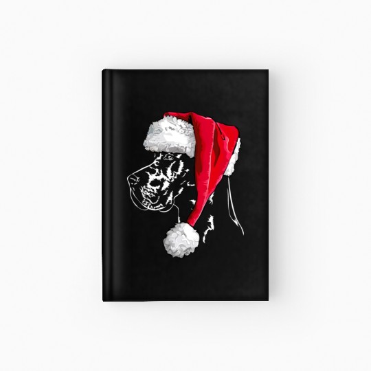 Santa Great Dane Dog Christmas Wilsigns Hardcover Journal