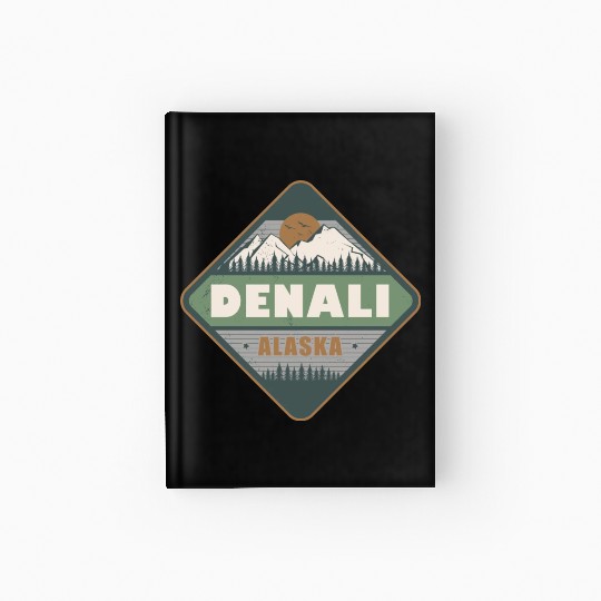 Denali Alaska US Vintage Hiking Design Hardcover Journal