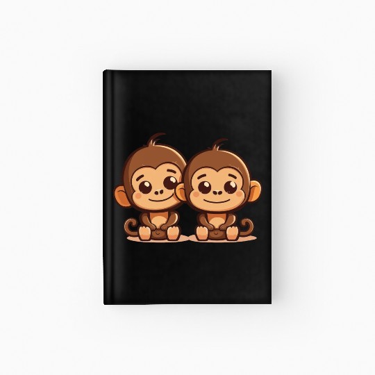 Monkeys siblings brother sister family love ape Hardcover Journal
