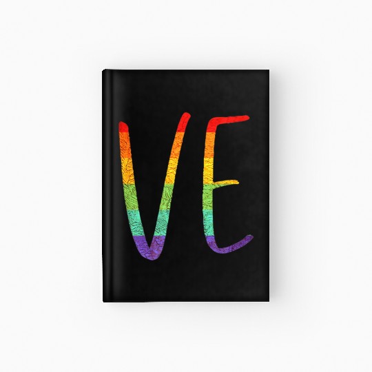 LGBT Pride Love LO VE Lesbian Couple Matching Love Hardcover Journal