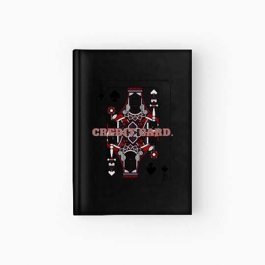 CREDIT CARD Queen of Spades Playing Card Hardcover Journal