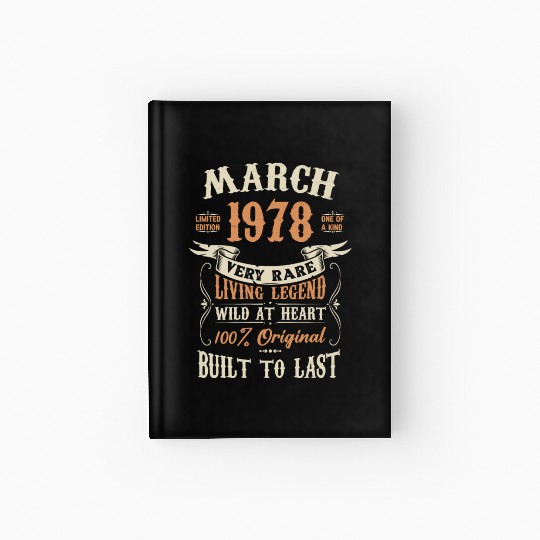 March 1978 Birthday Surprise Hardcover Journal