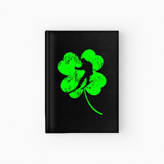 Skiing St. Patrick's day shamrock Hardcover Journal