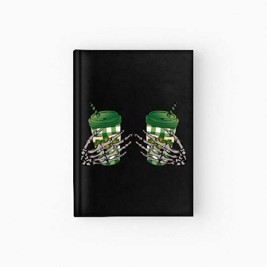 Skeleton Hand Patricks day Graphics Hardcover Journal