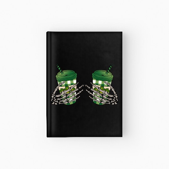 Skeleton Hand Patricks day Graphics Hardcover Journal