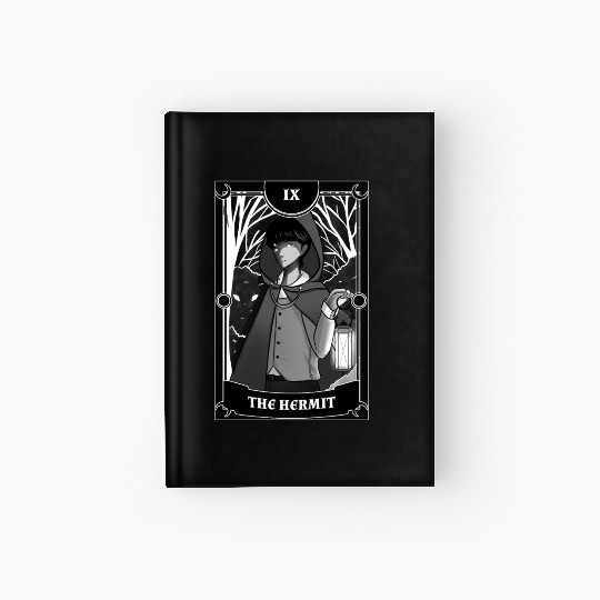 Anime Tarot Card The Hermit Occult Gothic Witch Hardcover Journal